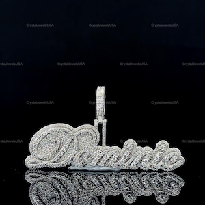 Pingente de Hip Hop com Letra Personalizada, Personalize Sua Letra da Sorte, Pingente de Número de Hip Hop Masculino, Pingente de Moissanite, Joias de Hip Hop Ice Out