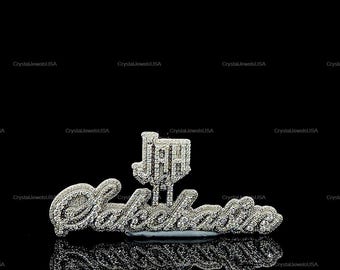 Custom Letter VVS Moissanite Pendant, Sterling Silver Hip Hop Jewelry