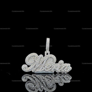 Pingente de Hip Hop com Letra Personalizada, Personalize Sua Letra da Sorte, Pingente de Nome de Hip Hop Masculino, Pingente de Moissanite, Joias de Hip Hop Ice Out
