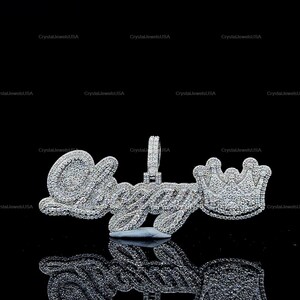 Pingente de Hip Hop com Letra Personalizada, Personalize Sua Letra da Sorte, Pingente de Nome de Hip Hop Masculino, Pingente de Moissanite, Joias de Hip Hop Ice Out