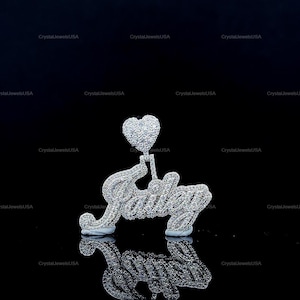 Pingente de Hip Hop com Letra Personalizada, Personalize Sua Letra da Sorte, Pingente de Número de Hip Hop Masculino, Pingente de Moissanite, Joias de Hip Hop Ice Out