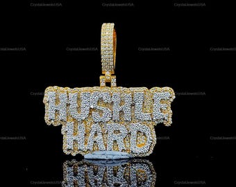 Custom Moissanite Letter Pendant, Hip Hop Jewelry, Sterling Silver