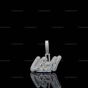 Pingente de Hip Hop com Letra Personalizada, Personalize Sua Letra da Sorte, Pingente de Nome de Hip Hop Masculino, Pingente de Moissanite, Joias de Hip Hop Ice Out