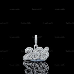 Pingente de Hip Hop com Número Personalizado, Personalize Seu Número da Sorte 777, Pingente de Número de Hip Hop Masculino, Pingente de Moissanite, Joias de Hip Hop Ice Out