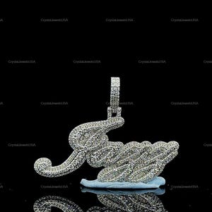 VVS Moissanite Custom Letter Pendant with Shark Bail, Custom Letter Unisex VVS Moissanite Pendant, VVS Moissanite Letter Pendant