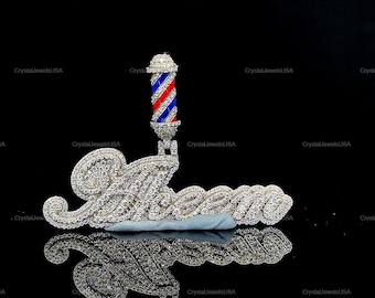Custom Letter VVS Moissanite Pendant, 925 Sterling Silver Hip Hop Jewelry