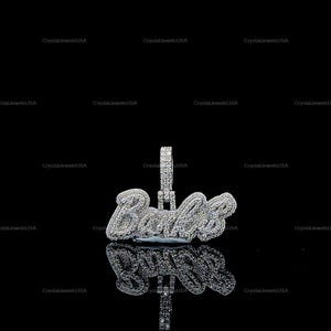 Pingente de Hip Hop com Letra Personalizada, Personalize Sua Letra da Sorte, Pingente de Nome de Hip Hop Masculino, Pingente de Moissanite, Joias de Hip Hop Ice Out