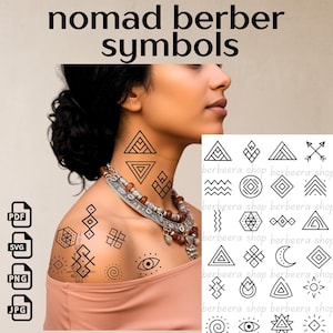 24 Berber Symbols | North African Tribal Tattoos | Digital Nomad Icon Pack