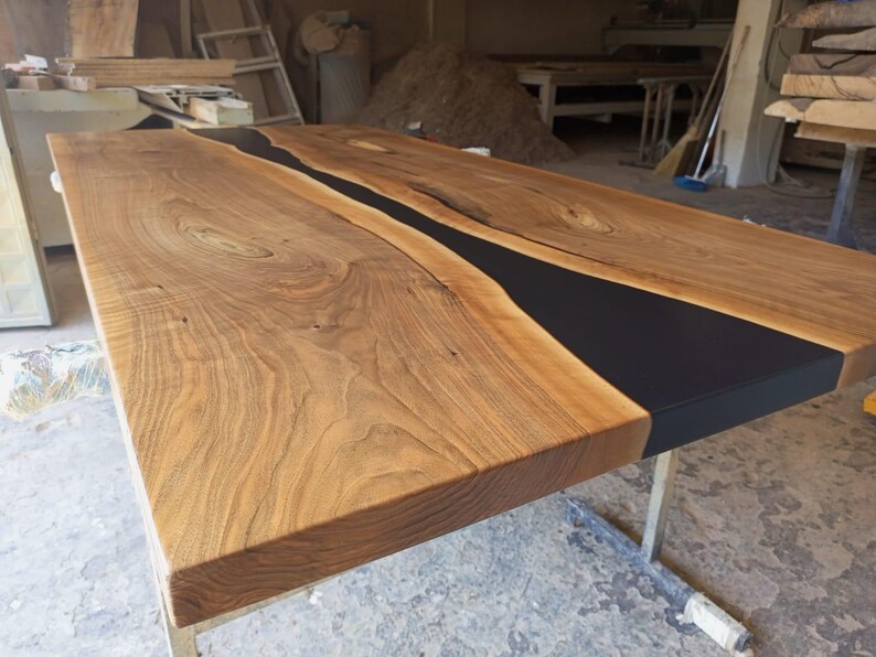 Custom Live Edge Walnut Dining Table, Handmade Solid Wood Table, Modern ...