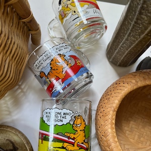 Set of Three McDonalds 1978 79 80 Glass Garfield & Odie Coffee Mugs