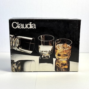Vintage 80s &quot;Claudia&quot; Polish Crystal Double Old Fashion (Style # 5101) 320 ml. Drinkware Barware Cocktail Glasses - Set of 6