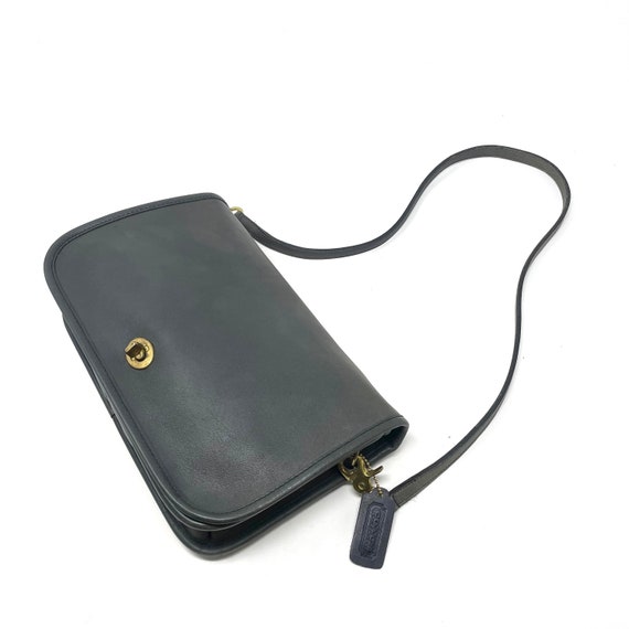 Rare Vintage Coach Black Leather Buckled Pouch NYC Made
