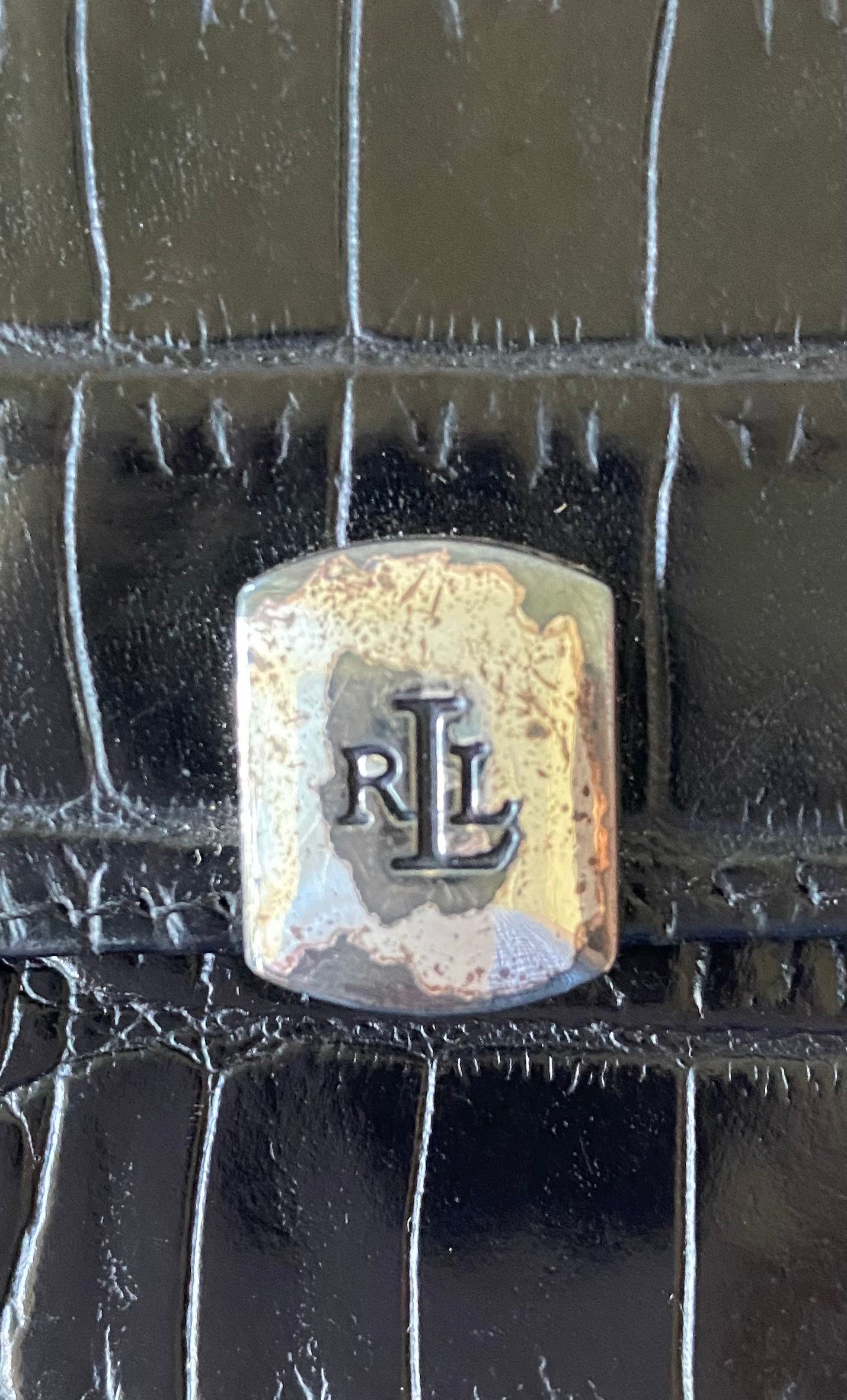 Vintage 90s Ralph Lauren RL Gator Embossed Small Leather Coin Purse Wallet W sterling RL Emblem Etsy UK