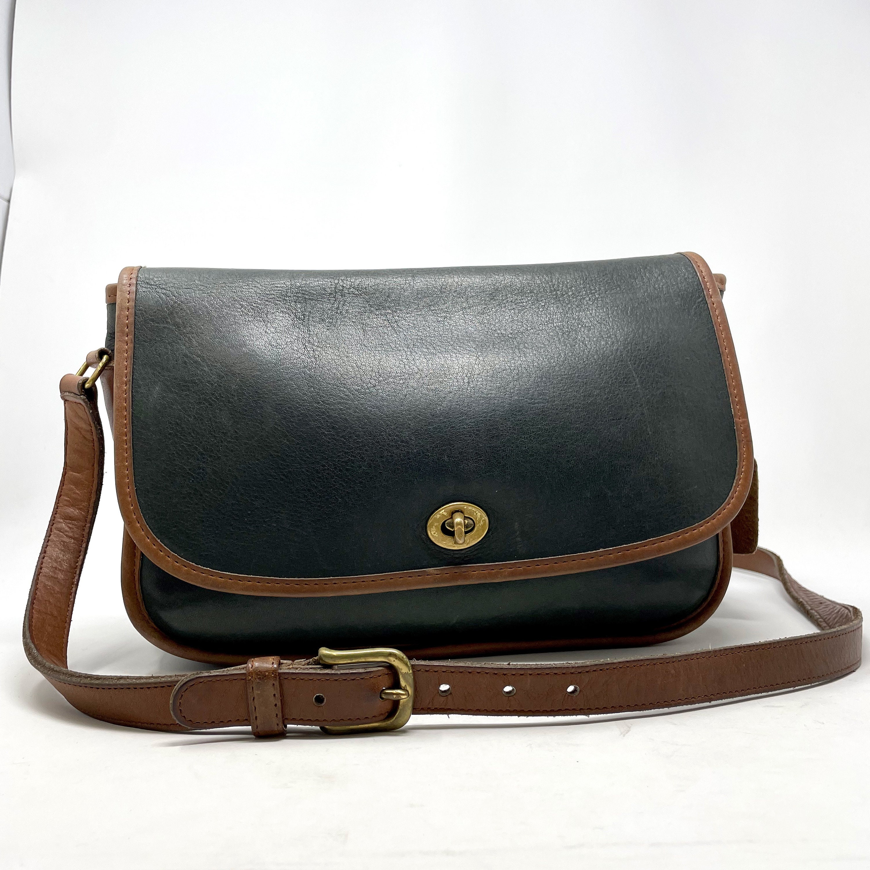 Vintage COACH Classics Originals Green W Tan Leather Trim Etsy Il Fullxfull.4604273899 Juxr