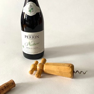 MCM Vintage Natural Wood Wine Bottle Opener Cork Screw Barware #3
