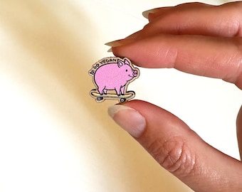 Pins | Pins en bois | Go vegan | fabriqué à partir de chutes de bois