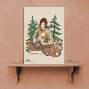 Amour du vivant | Poster d'art | carte | affiche | Vegan art | Animals illustration | Nature illustration