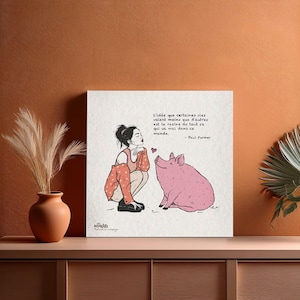 Citation vegan | 25x25cm | Vegan poster | Vegan print | Carte | Affiche | Vegan art | Illustration vegan