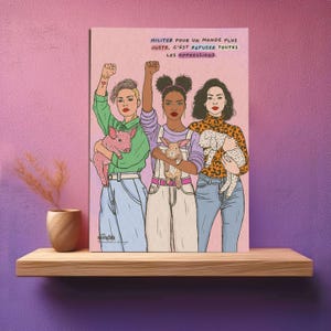 Féminisme | Véganisme | Poster vegan | Vegan print | Carte | Affiche | Vegan art | Illustration vegan