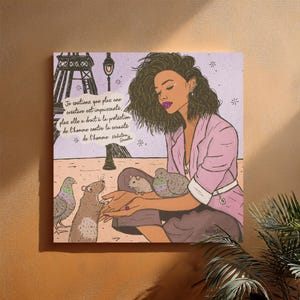 Rats & pigeons 25x25cm | Poster d'art | Carte | Affiche | Vegan art | Illustration vegan | Vegan print