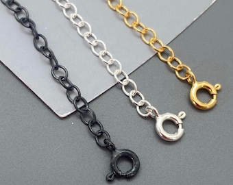 Sterling Sterling Extender Chain with Clasp, Gold Plated Extender Chain-Removable Chain Extender