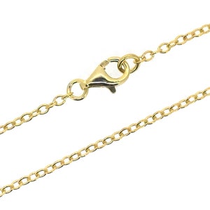 Gold over Sterling Silver Chain-2mm Strong Cable Chain-Gold Necklace, Bracelet and Anklet-  Cable Chain Necklace-7-36 inches- Sku: 601019-VM