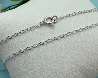 Sterling Silver 2mm Flat Cable Chain Necklace for Pendant ,ready to wear chain for Pendant gift idea(16-36 inches)