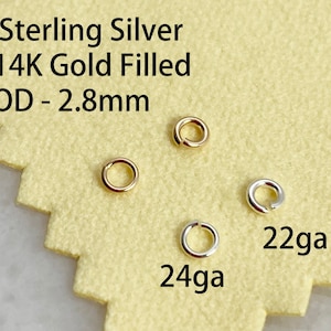 USA Made 24 Gauge,22 Gauge Jump Rings for Permanent Jewelry-Open Jump Rings 2.8mm OD