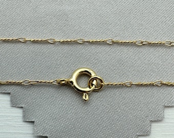 Gold plated Sterling Silver Chain - Fine Necklace Chain-Gold Necklace Chain - Fancy Twisted Wire Necklace Chain - All Sizes - SKU: 601007-VM