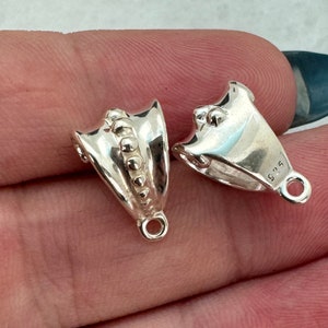 925 Sterling Silver Bail Connector, Fancy Beaded Pendant Bail with Ring, Wholesale Silver Bails, Bulk Jewelry Making Supplies - Sku: 219007