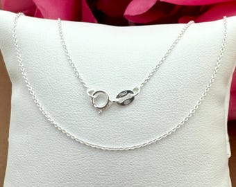 Sterling Silver Chain - Tiny Plain Cable Chain - Fine Silver Necklace Chain, Cable Chain Necklace, 16-36 inches - SKU: 601009