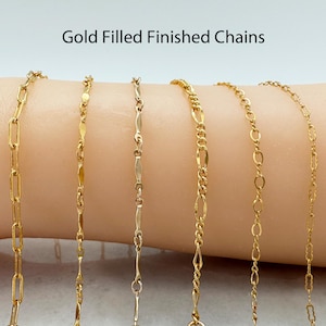 14K Gold Filled Chain Necklaces-Ready to Wear Chains-Gold Filled Necklaces-Gold Filled Choker-Extra Long Necklace-15&quot; to 36&quot;-Unique Chains