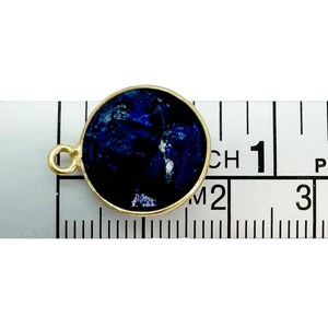 Bezel Gemstone Pendant-Faceted Round Charm-Gold Plated Sterling Silver Charms-Necklace Birthstone Charms-14mm (1pc) SKU: 201102 image 6