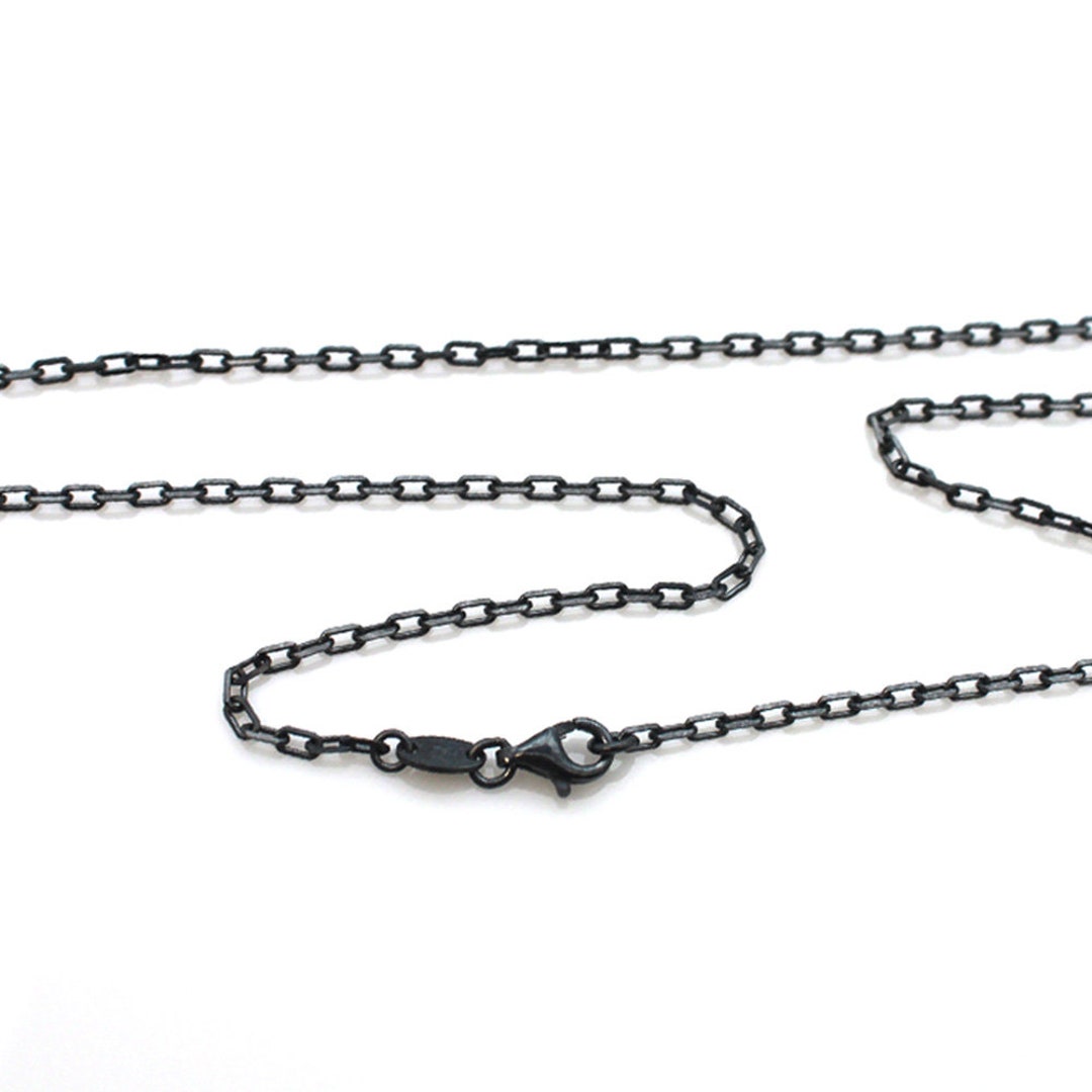 Oxidized Sterling Silver Chain-anchor Chain Necklace-silver Box