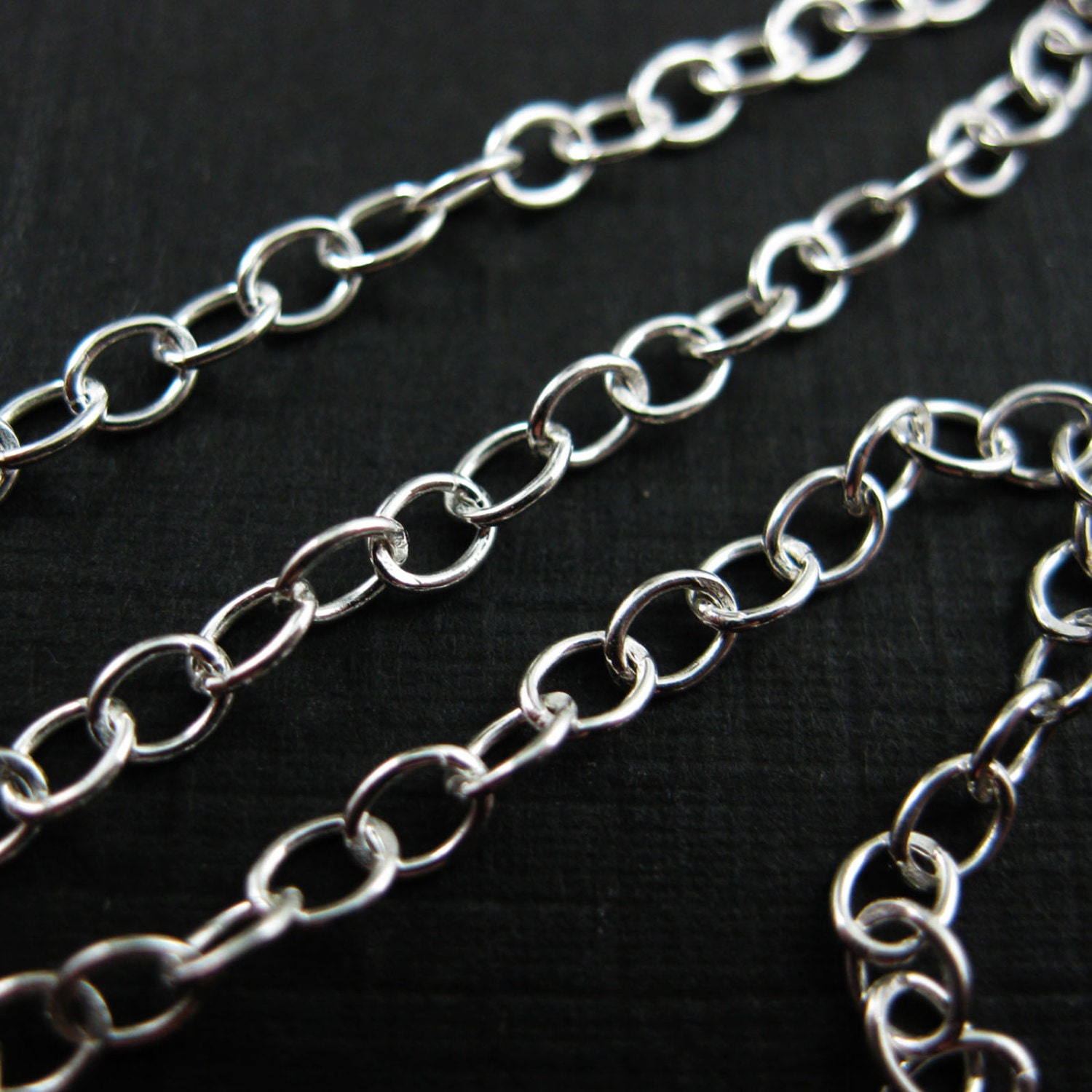 Wholesale Sterling Silver Chain, Bulk Unfinished, 4 X 3mm Strong Oval Cable  Chain permanent Jewelry Chain Sku: 101014 