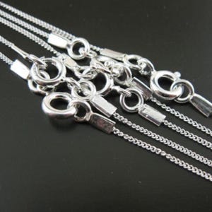 Sterling Silver Necklace Chain, Tube Ends - Tiny Curb - Finished Necklace for Pendant - 18 inches - Silver Chain Necklace  SKU: 601001-18