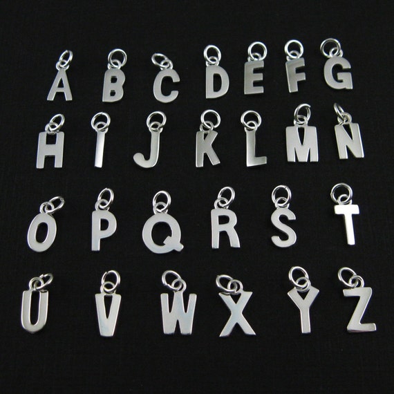 High Polish 925 Sterling Silver Gold Plated Alphabet Charm And
