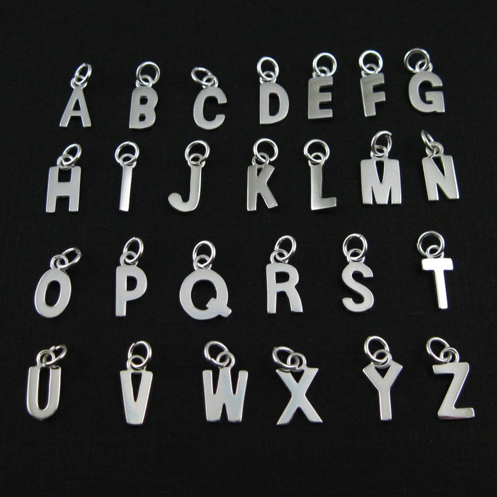 【最安値挑戦】 Letter Silver Charm-925 Polish Pendant-high Silver Sterling アクセサリー