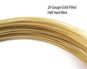 Gold Filled Wire. 26 Ga Half Hard Wire, 0.4mm Wire, Gold Filled Jewelry Making Wire- Wholesale Bulk Gold Wire - Sku: 207002-GF