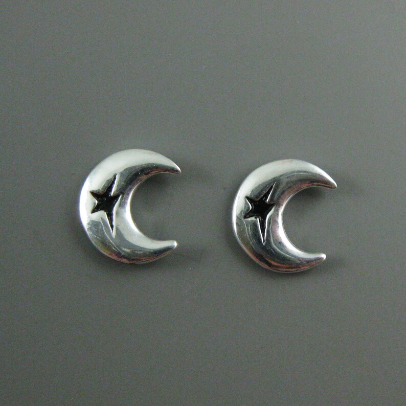 silver moon earrings