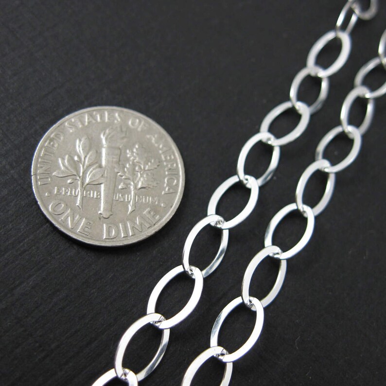 Sterling Silver Bulk Chain Unfinished Chains8.5x6mm Big Flat Etsy