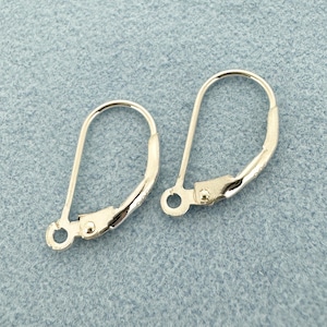 Sterling Silver Leverback Earwire- Lever Back Earrings - Sterling Silver Earwire For Jewelry Making -  16mm - Sku: 203007