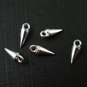 Tachas de prata - Pingente de prata esterlina 925 - Pingente de espiga de prata - Pingentes de cone pequeno - Pingentes de atacado a granel (8 mm) SKU: 201232