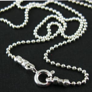925 Sterling Silver Necklace Chain-Ball Chain Necklace-Tiny Beaded Ball Chain-Finished Chain Necklace for Pendant-All Sizes-Sku:601050
