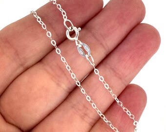 925 Sterling Silver Finished Delicate Flat Cable Chain-Ready To Wear Light Silver Chain Necklace for Pendant-16" to 36"