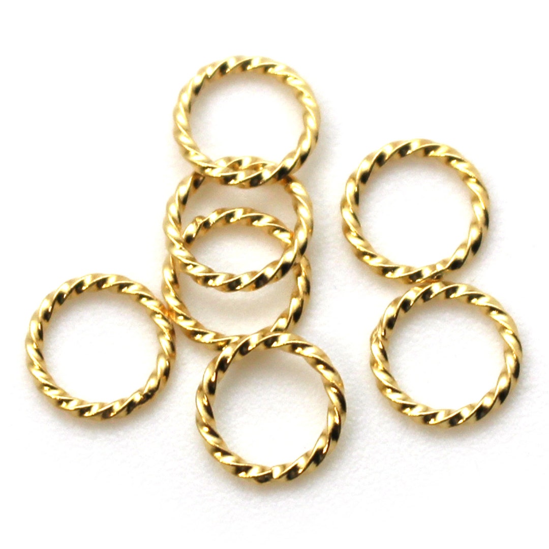 Twisted Jump Rings Gold Plated Sterling Silver Rings Fancy Etsy