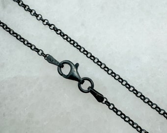 Oxidized Sterling Silver Necklace Chain, Oxidized Rolo Chain Necklace Chain - 2mm Rolo Chain (16-36 inches) SKU: 601005-OX