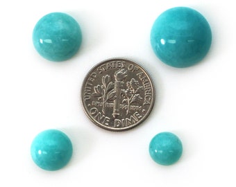 Amazonite Cabochon Gemstones, Round Cabochon, Choose size 8mm, 10mm, 12mm, or 15mm - Loose Genuine Semi Precious Cabochons SKU: 308102-AMZ