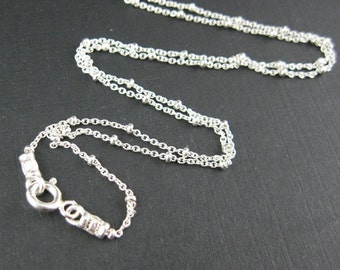 Sterling Silver Chain Necklace - Finished, Ready to Wear Necklace - Ball Chain, Beaded Chain - 24 inches - (1 piece) - SKU: 601006-24