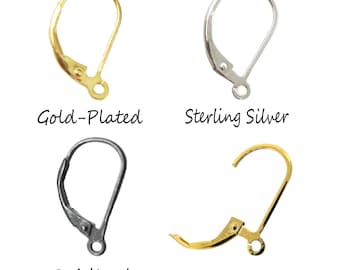 14K Gold Filled Leverbacks,Sterling Silver Earwire Lever Back, Oxidized Earrings Hook -Wholesale Jewelry Making Findings Sku: 203007